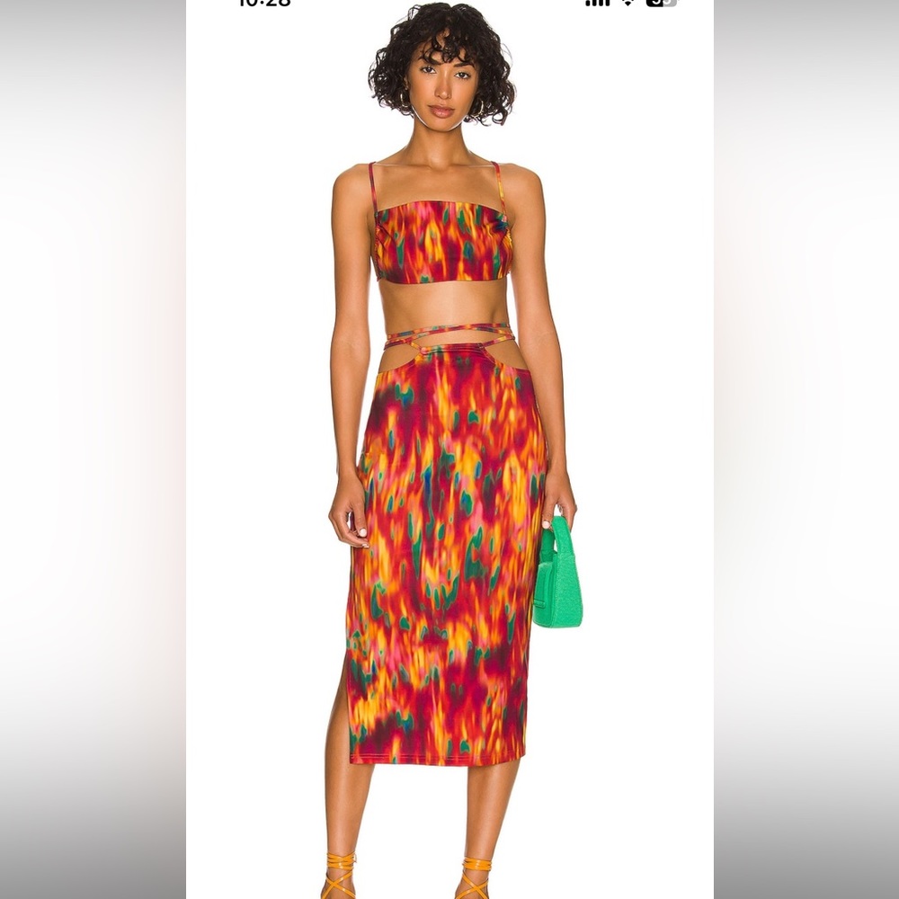 Spicy Orange Multi Colored WEWOREWHAT Two Piece Co-Ord